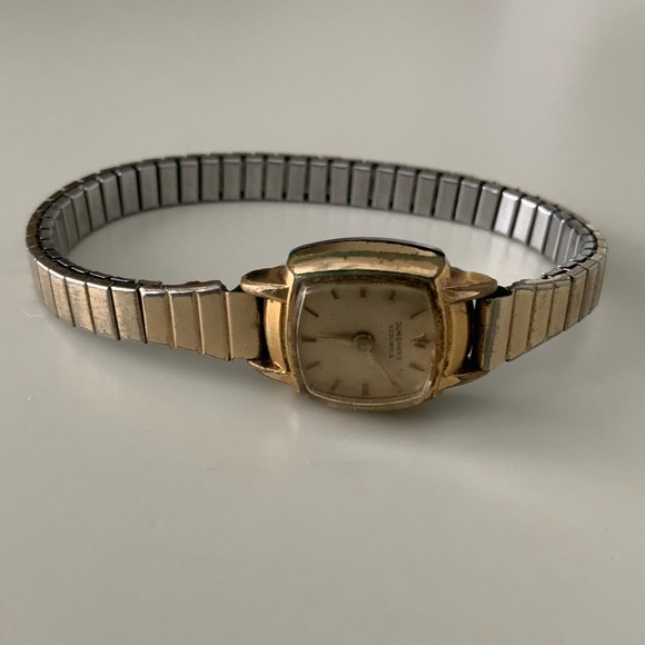 Vintage Gold & Silver Expansion Stretchy Band Wrist Watch Unisex Adult Unique - Picture 6 of 16